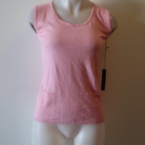 NWT Womens BCBGMaxazria Pink Silk Angora Cashmere Blend Sweater Vest L *